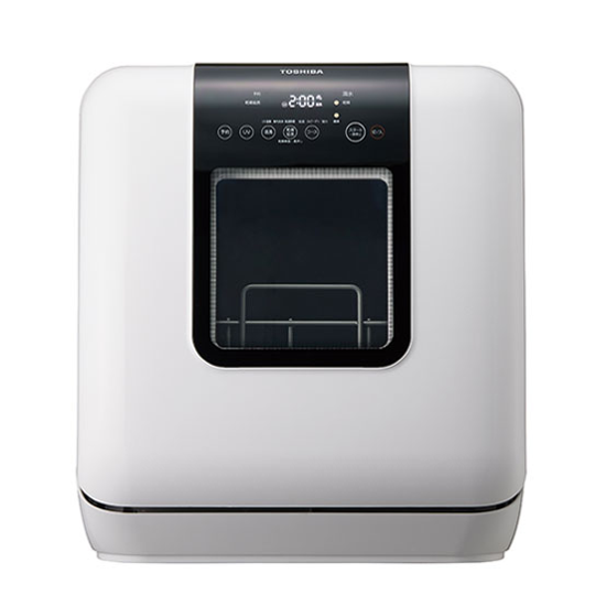東芝 卓上型食器洗い乾燥機 DWS-33B 工事不要 タンク式 3人分 正面 ホワイト - 2