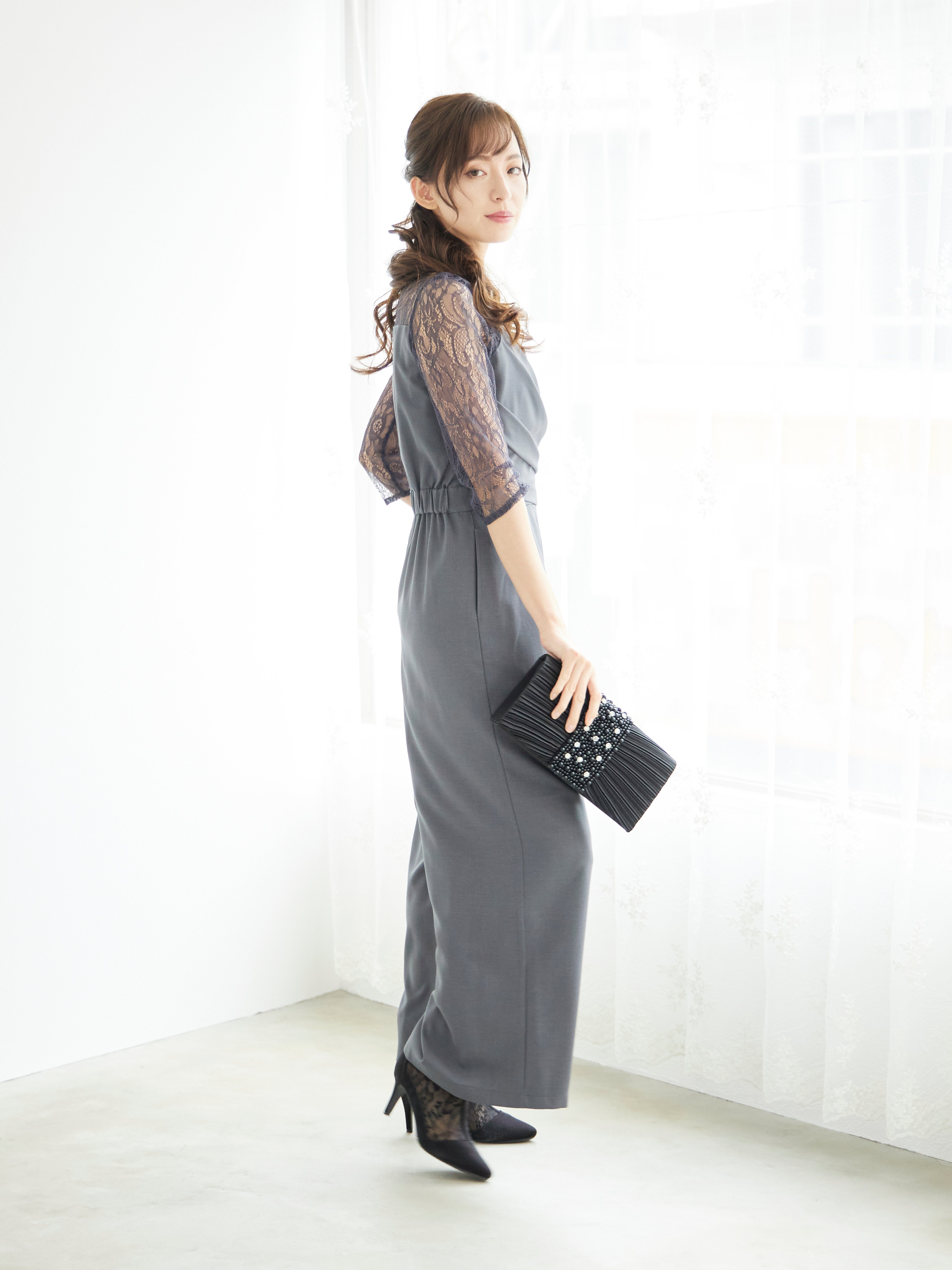 [レンタル] BELINDA DE CAPRIS クロスデザイン オールインワン パンツドレス グレーの宅配レンタル - 5