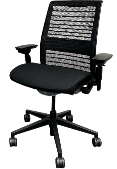[レンタル] Steelcase Think 3Dニット 可動肘 ランバーサポート付き 465A300 ブラック オフィスチェア - 6
