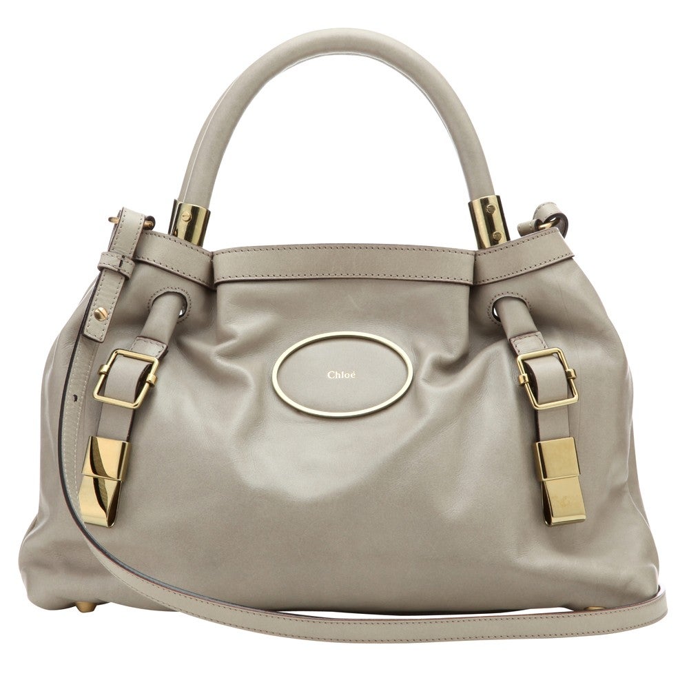 Chloé グレー ショルダーバッグ カーフレザー Chloé グレー ショルダーバッグ カーフレザー