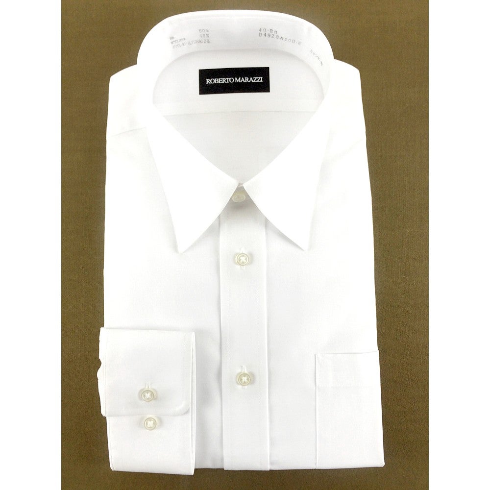 [レンタル] ロベルトマラッツィ メンズワイシャツ 長袖 白 無地 お試し5枚セット (Mサイズ / Lサイズ)の宅配レンタル - 1