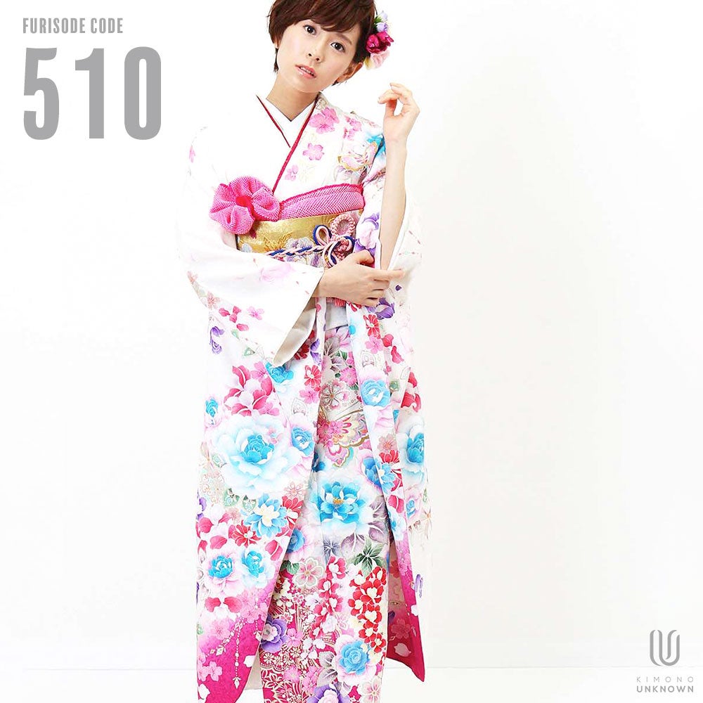 [レンタル] 【対応身長150-165cm】レンタル振袖フルセット-510