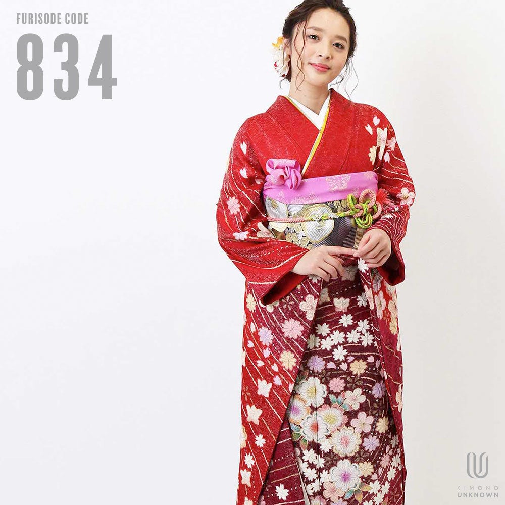 [レンタル] 【対応身長160-175cm】レンタル振袖フルセット-834