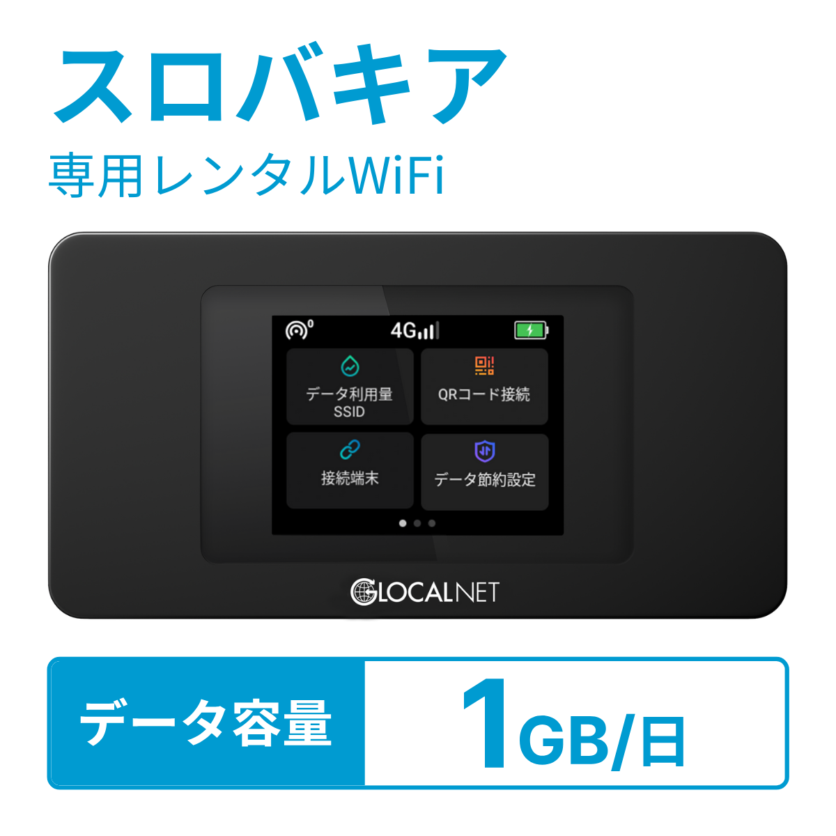 [レンタル] レンティオWiFi スロバキアWiFi 4G 1GB/日 データ容量プラン