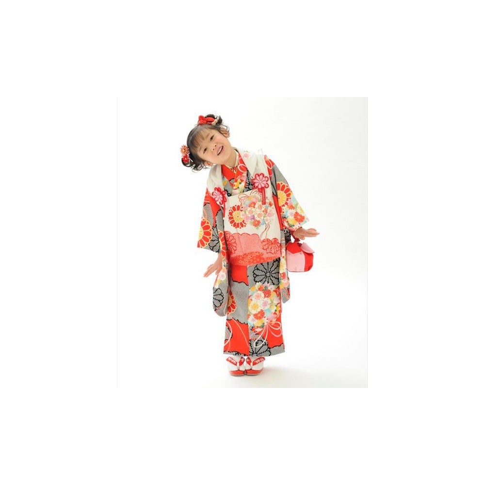 七五三/節句 被布セット 3歳女の子 疋田柄 花手毬