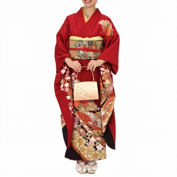 [レンタル] 振袖 紅葉柄 Mサイズの宅配レンタル - 1
