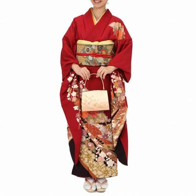振袖 紅葉柄 Mサイズ レッド Mサイズ