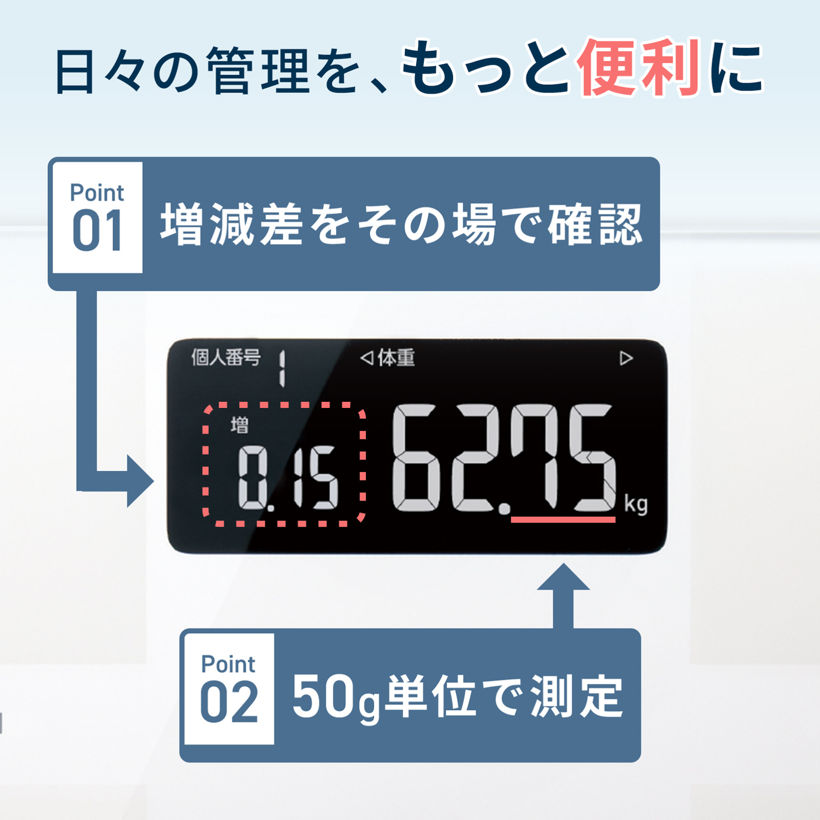 オムロン カラダスキャン KRD-608T2 増減差をその場で確認 50g単位で測定 - 4