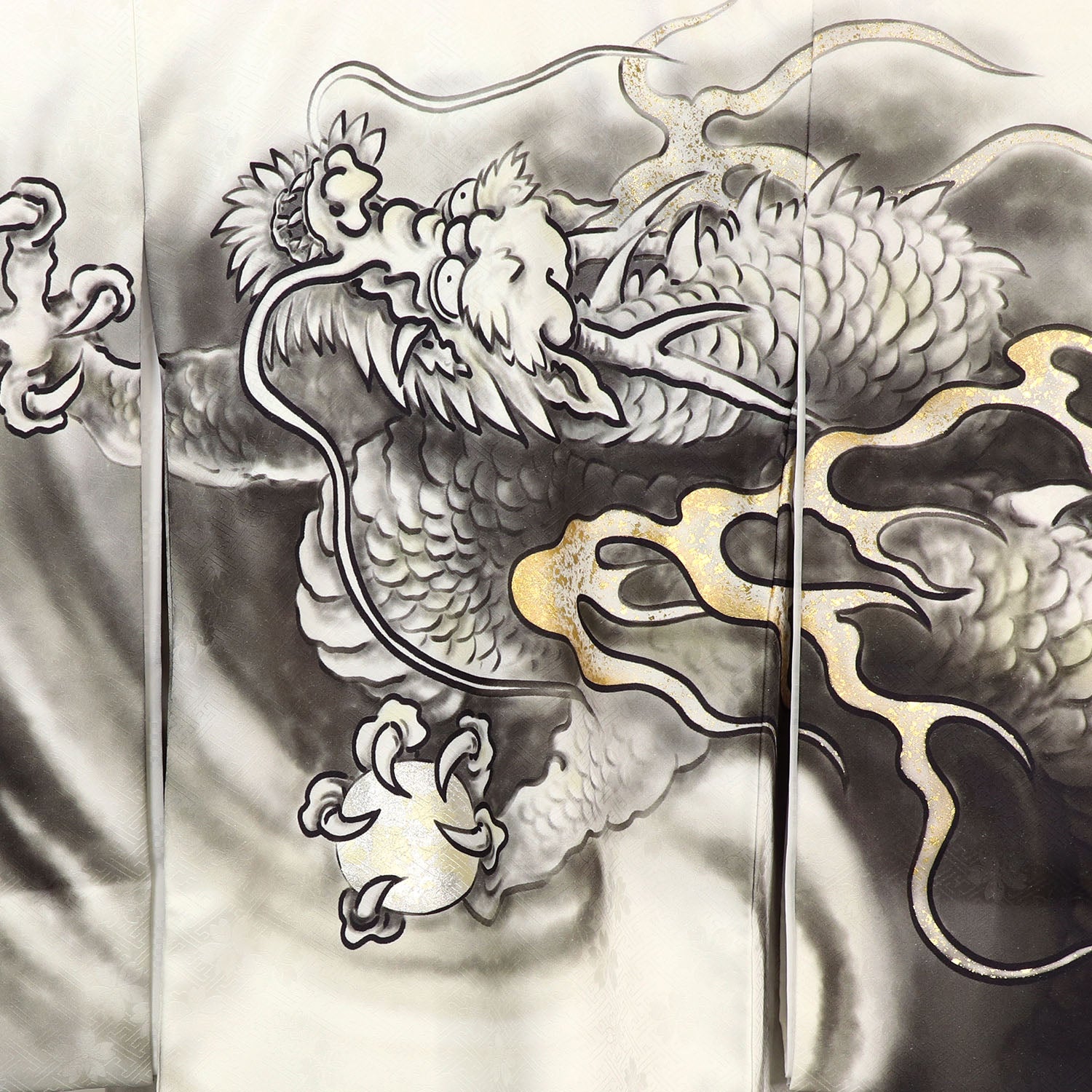 [レンタル] 男の子 お宮参り 産着 レンタル6点フルセット 正絹 五爪の龍 墨絵ぼかしの宅配レンタル - 3