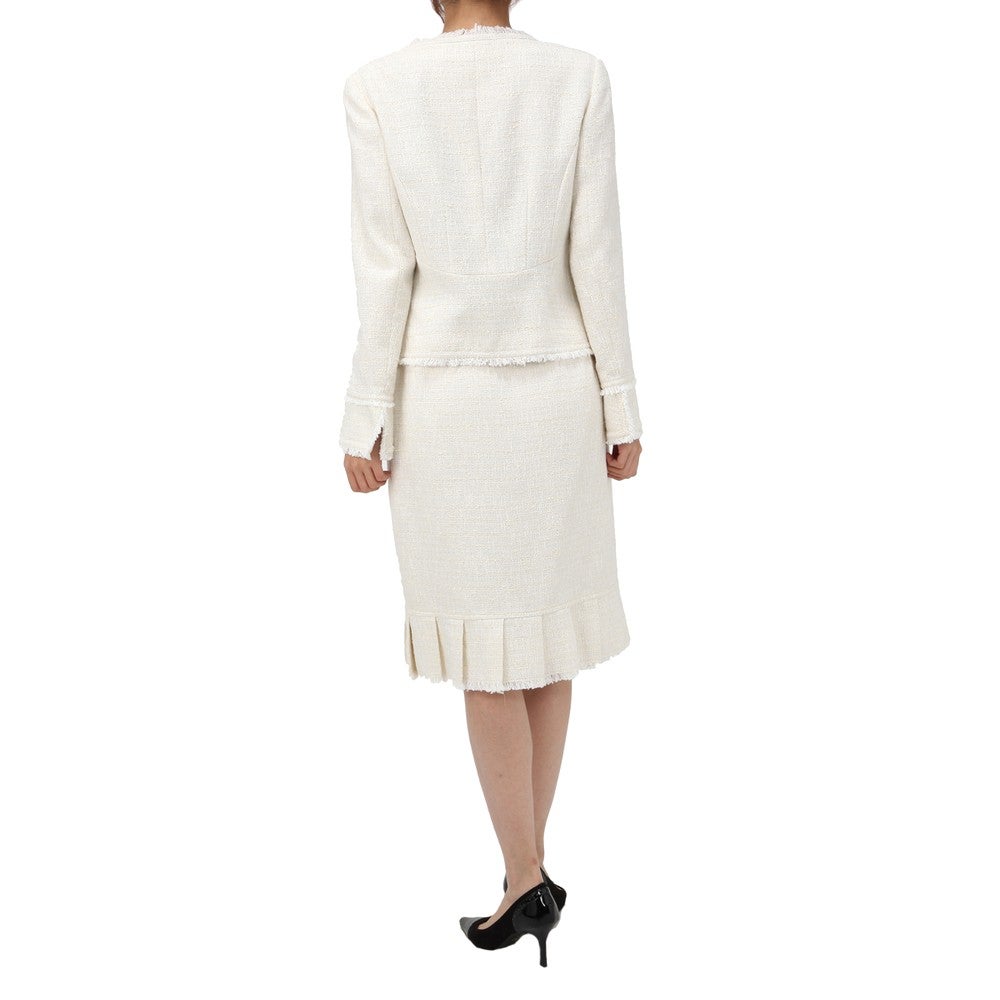 [レンタル] ルネ ツイード仕立て セレモニースーツ2点セット(ジャケット+ 裾プリーツ スカート) ホワイトの宅配レンタル - 2