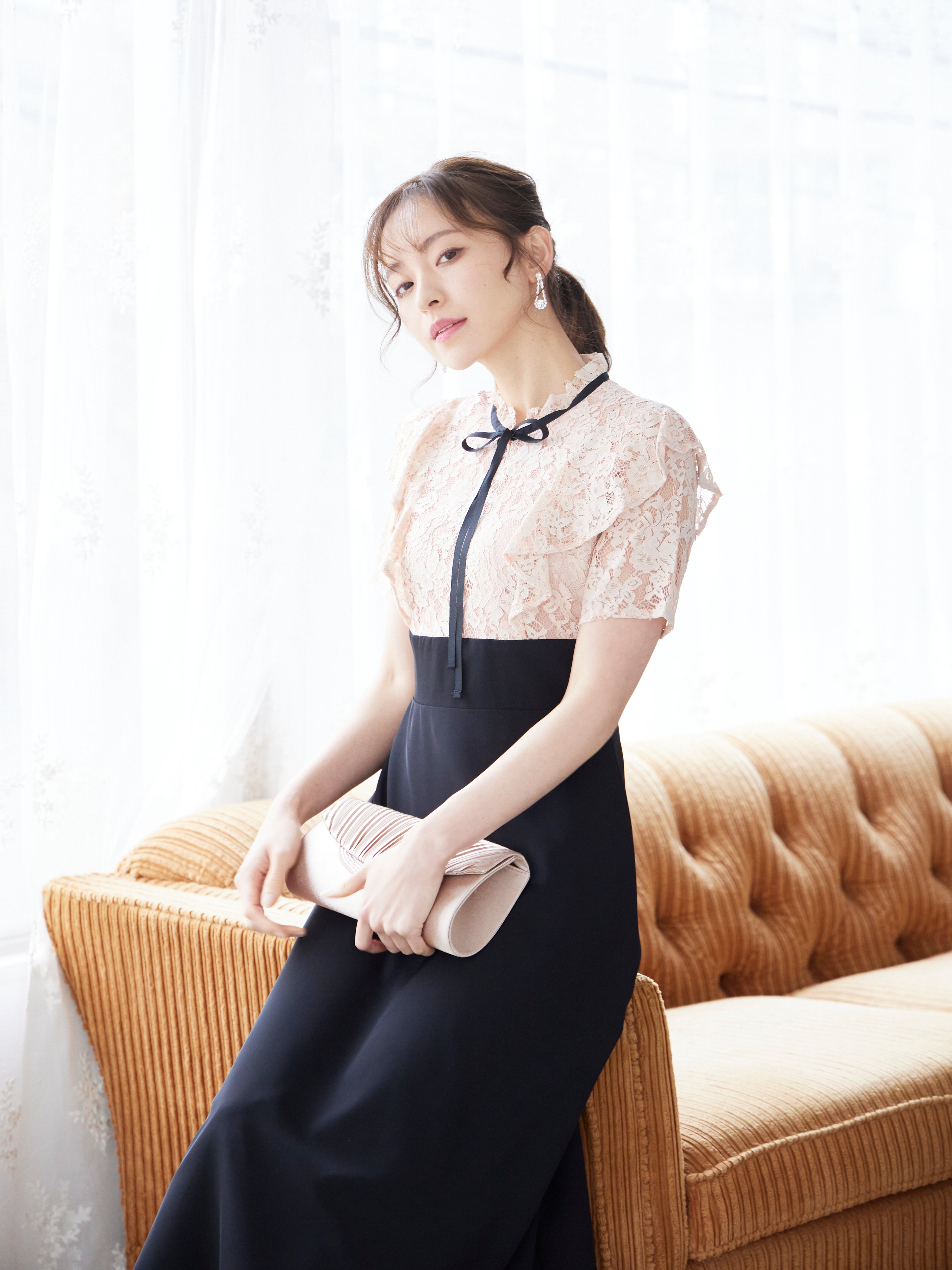 [レンタル] BELINDA DE CAPRIS レース切り替え タイトワンピースドレス ピンクの宅配レンタル - 8