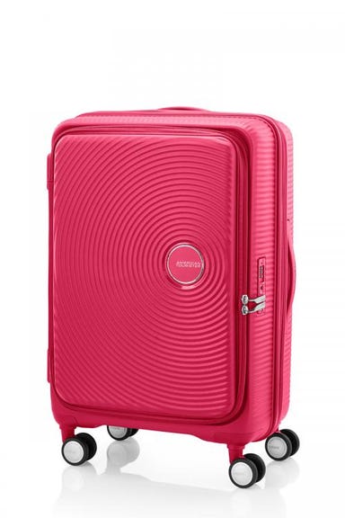 [5-8泊向けサイズ]AMERICAN TOURISTER CURIO スピナー68 エキスパンダブル 75L/拡張時91L ハードスーツケース ラズベリー