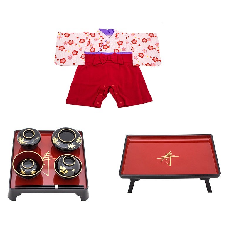 [レンタル] 女の子用 お食い初め 食器セット（かわいいベビー袴付き）の宅配レンタル - 11