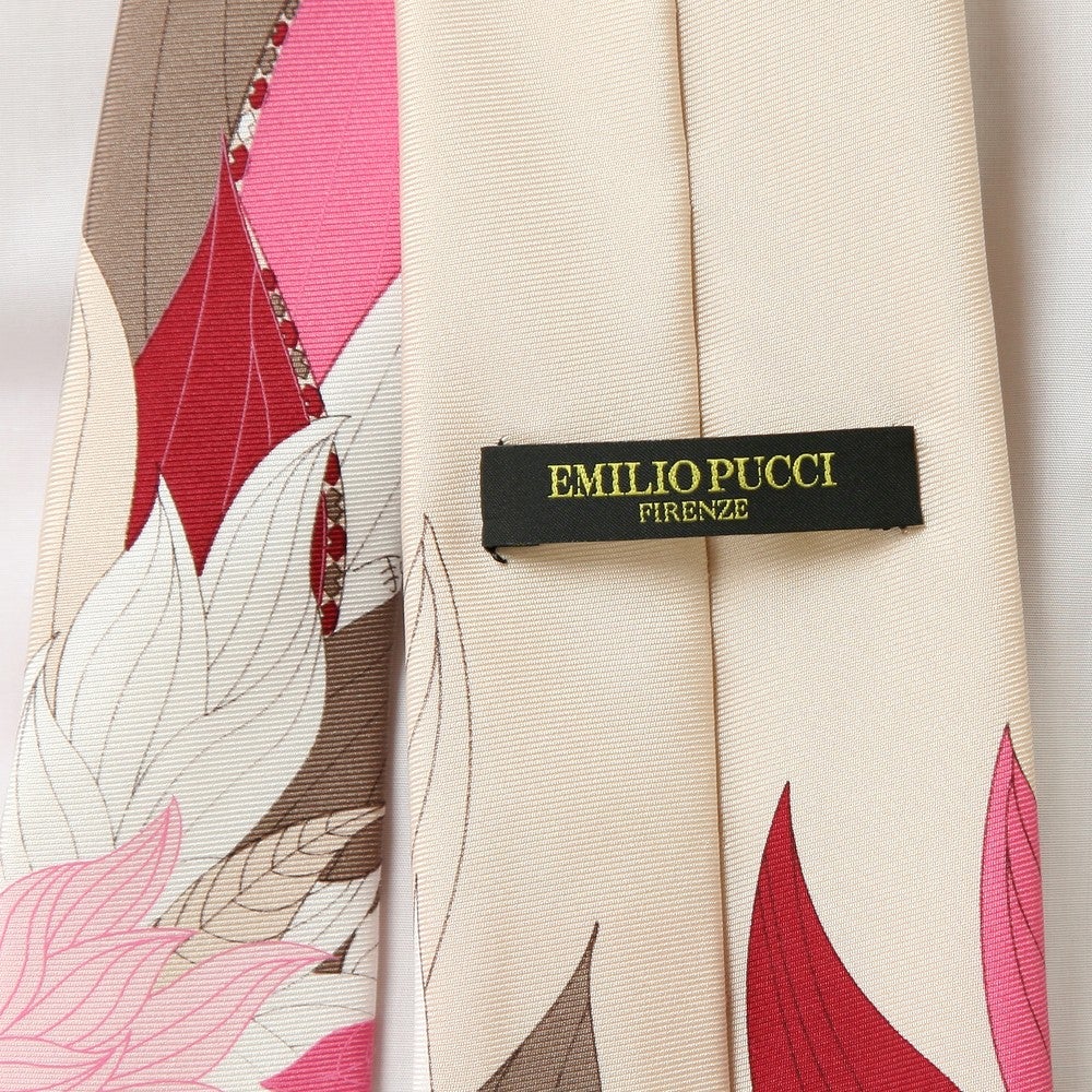 [レンタル] エミリオ・プッチ メンズネクタイ シルク ベージュ / ブラウン / ネイビー アイビーストライプ柄の宅配レンタル - 2