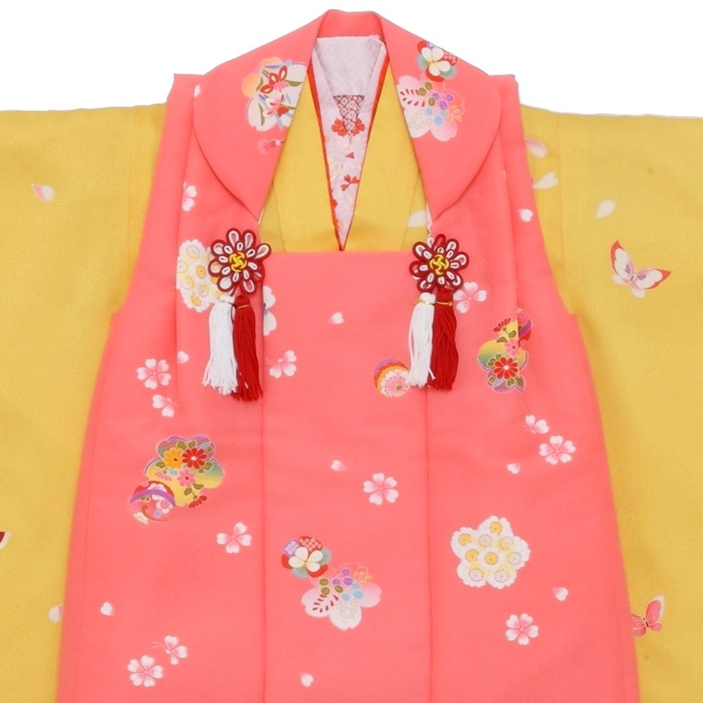七五三/節句 被布セット 3歳女の子 被布セット 牡丹 お花畑