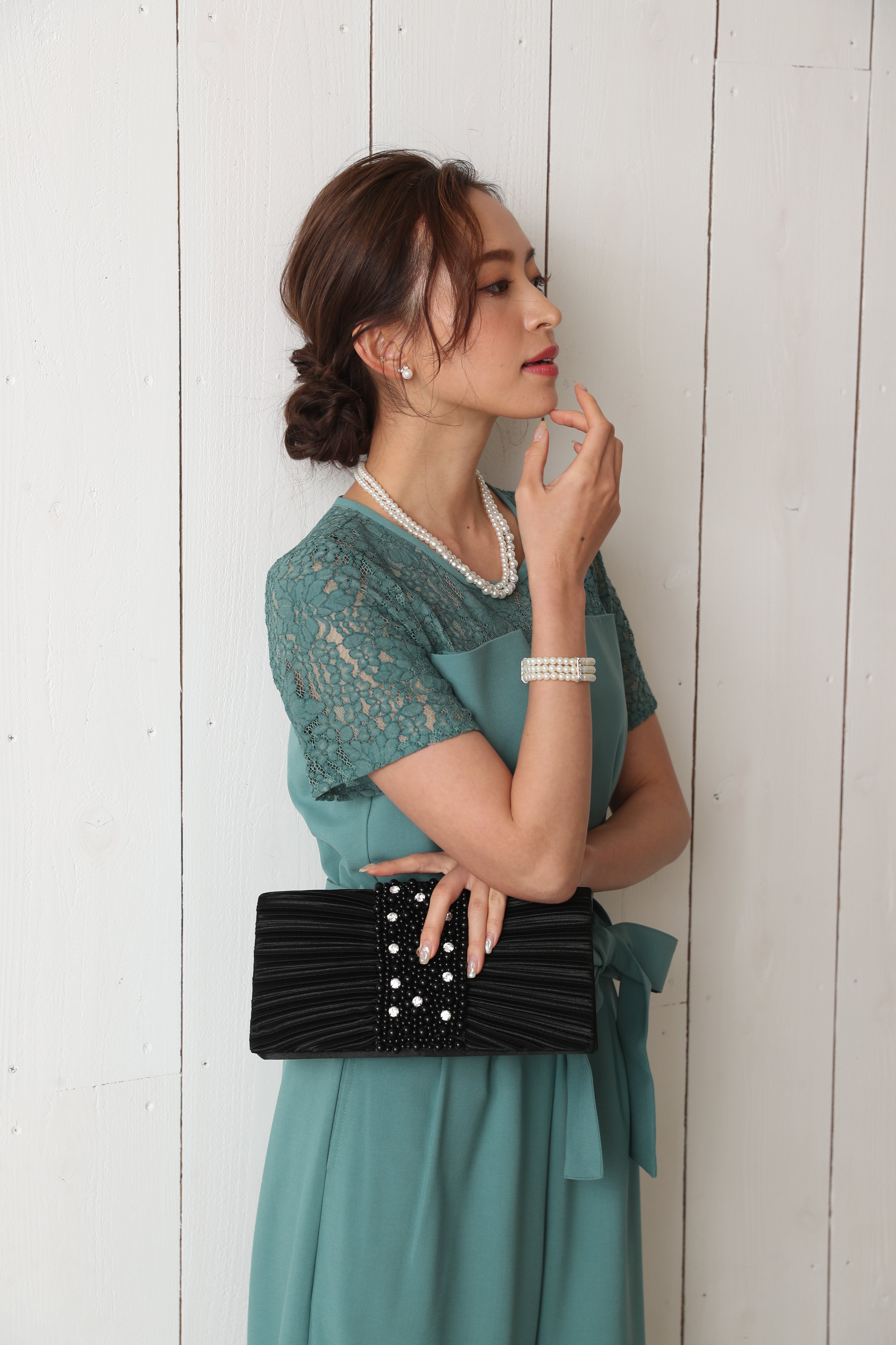 [レンタル] BELINDA DE CAPRIS 袖付きタックテーパード オールインワン パンツドレス ミントの宅配レンタル - 31