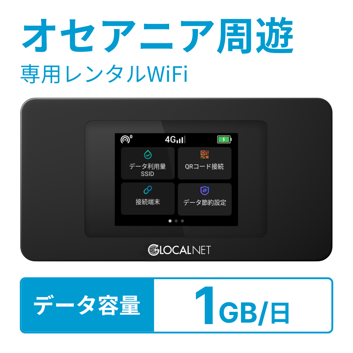 [レンタル] レンティオWiFi オセアニア周遊 4G 1GB/日 データ容量プランの宅配レンタル - 1