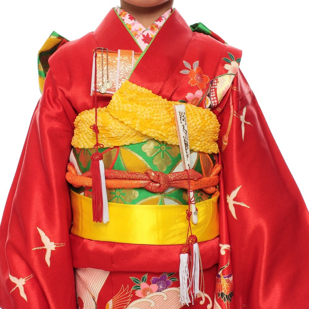 七五三 7歳 大寸 飾り帯 鶴松柄