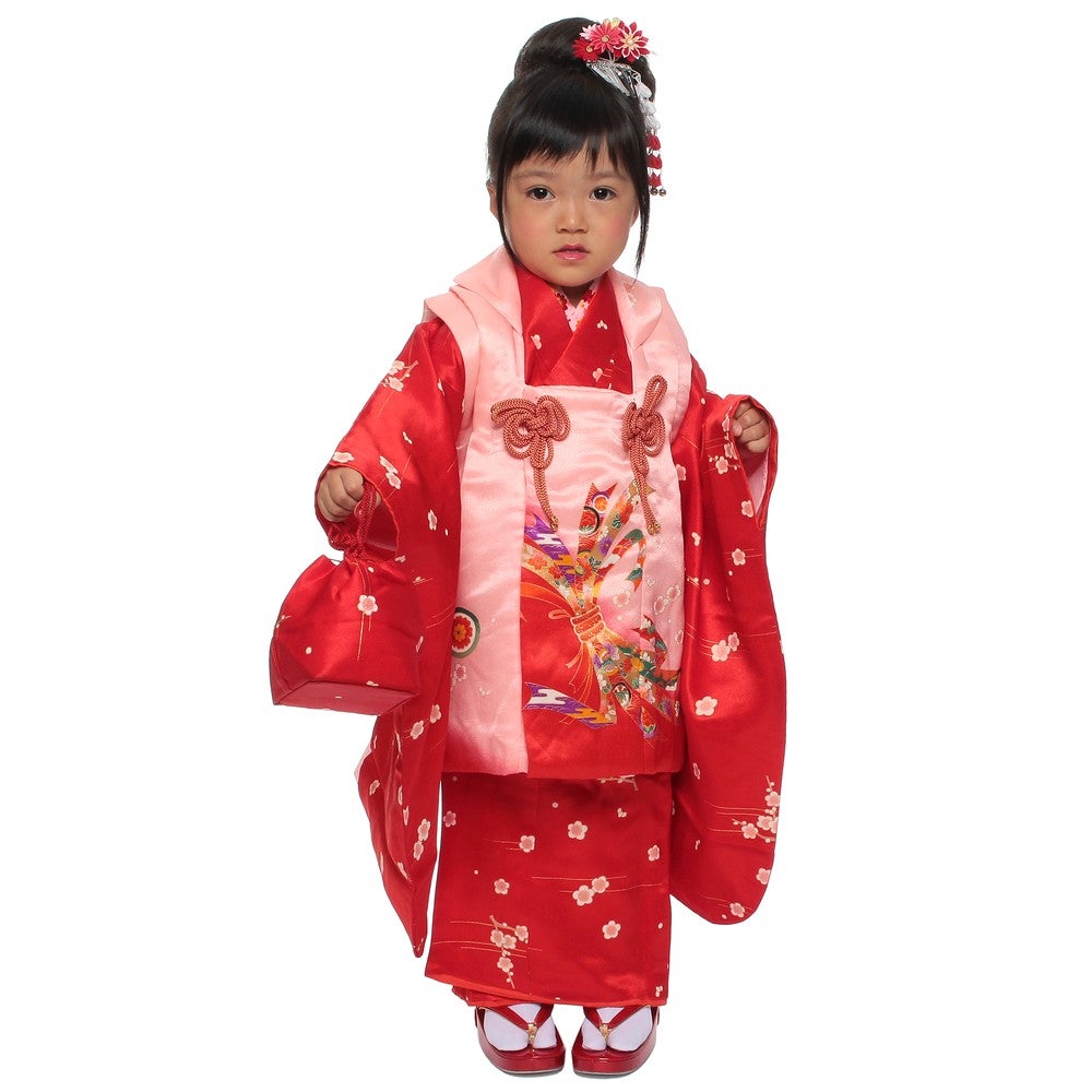 [レンタル] 七五三/節句 被布セット 3歳女の子 優雅 花柄の宅配レンタル - 6