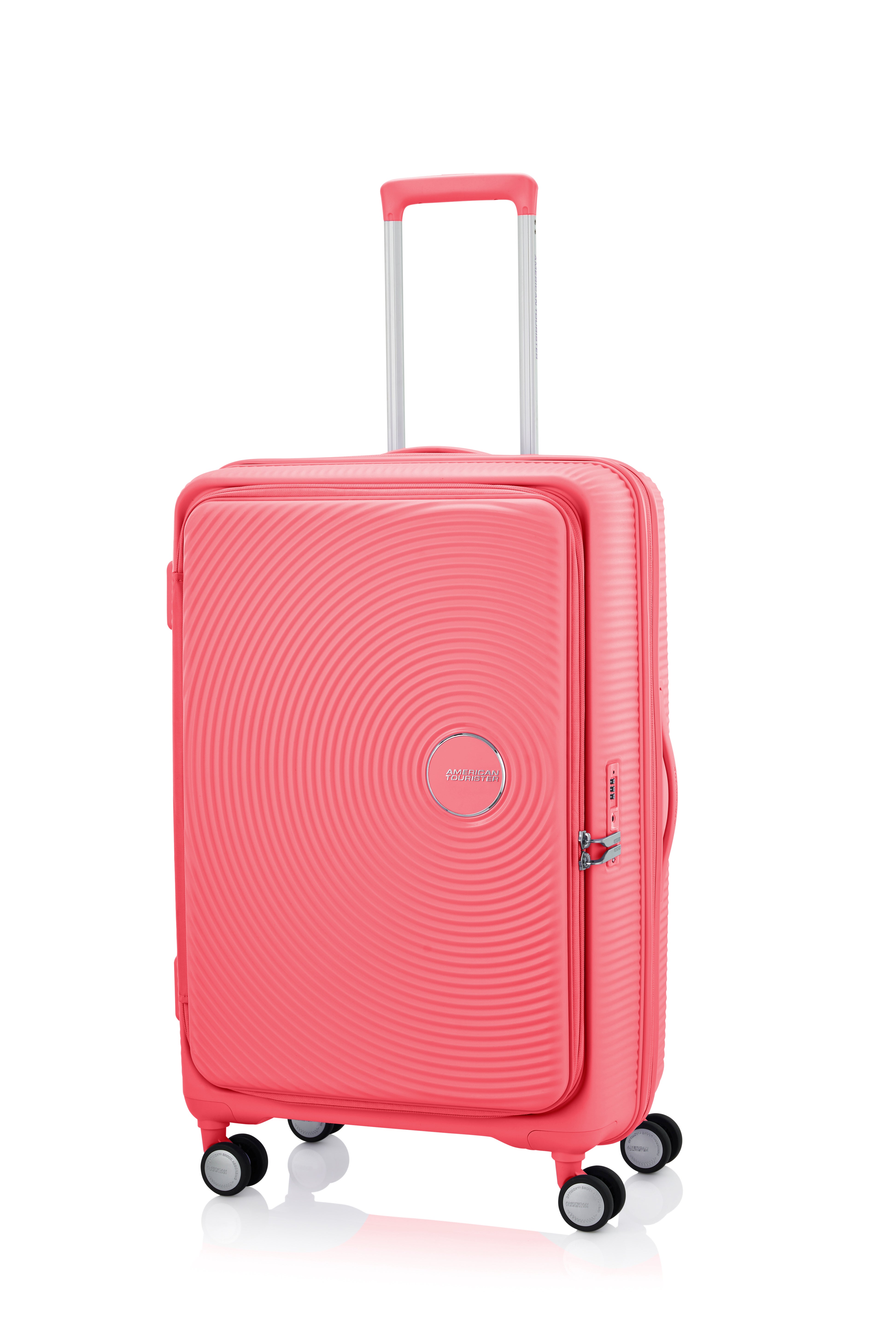 [レンタル] [8-10泊向けサイズ]AMERICAN TOURISTER CURIO スピナー75 エキスパンダブル 98L/拡張時114L ハードスーツケース コーラル