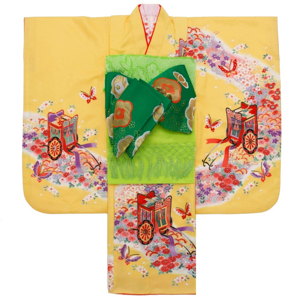 [レンタル] 七五三/節句 着物セット 7歳女の子 古典絵柄 華やかの宅配レンタル - 4