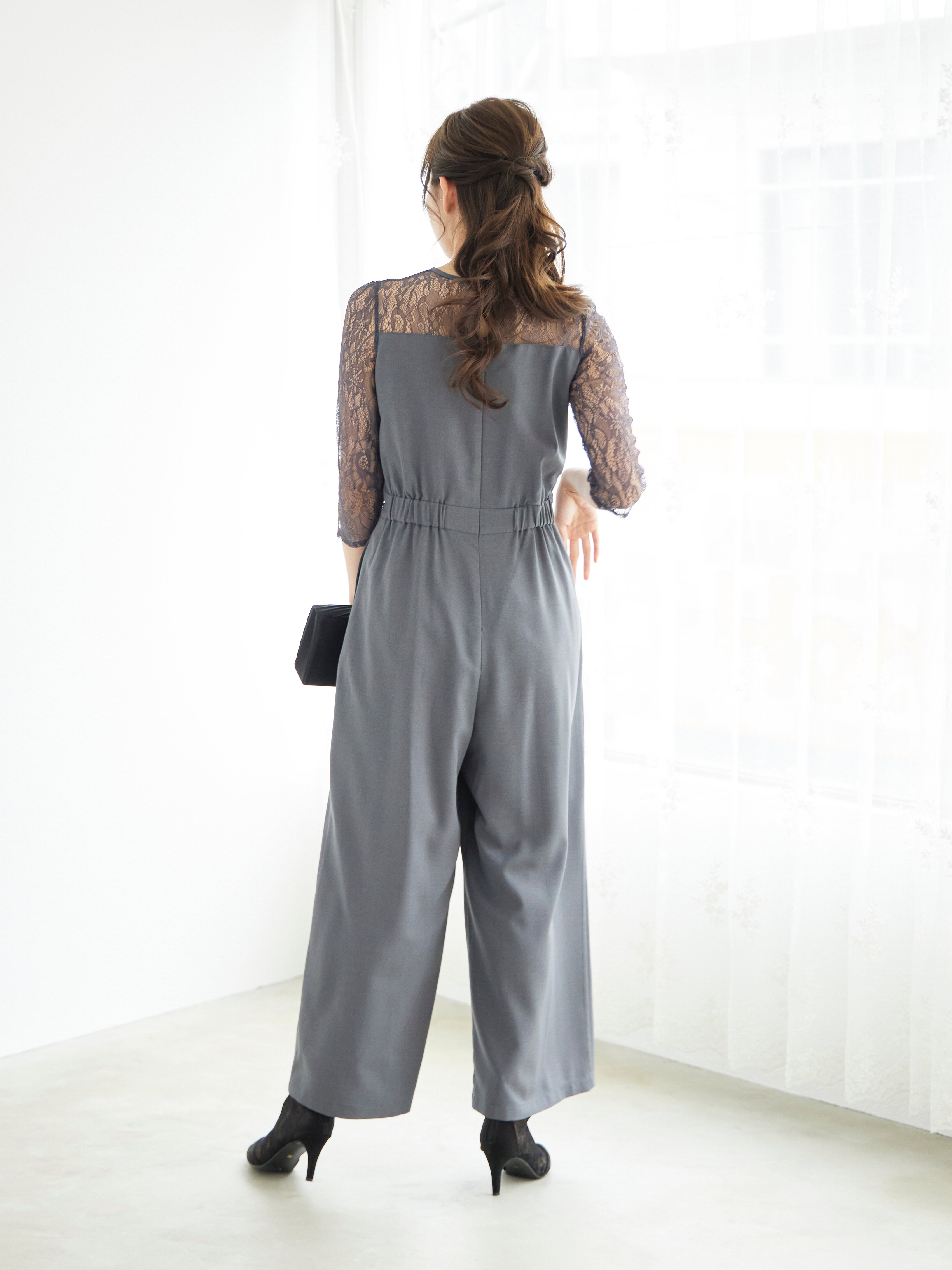 [レンタル] BELINDA DE CAPRIS クロスデザイン オールインワン パンツドレス グレーの宅配レンタル - 6