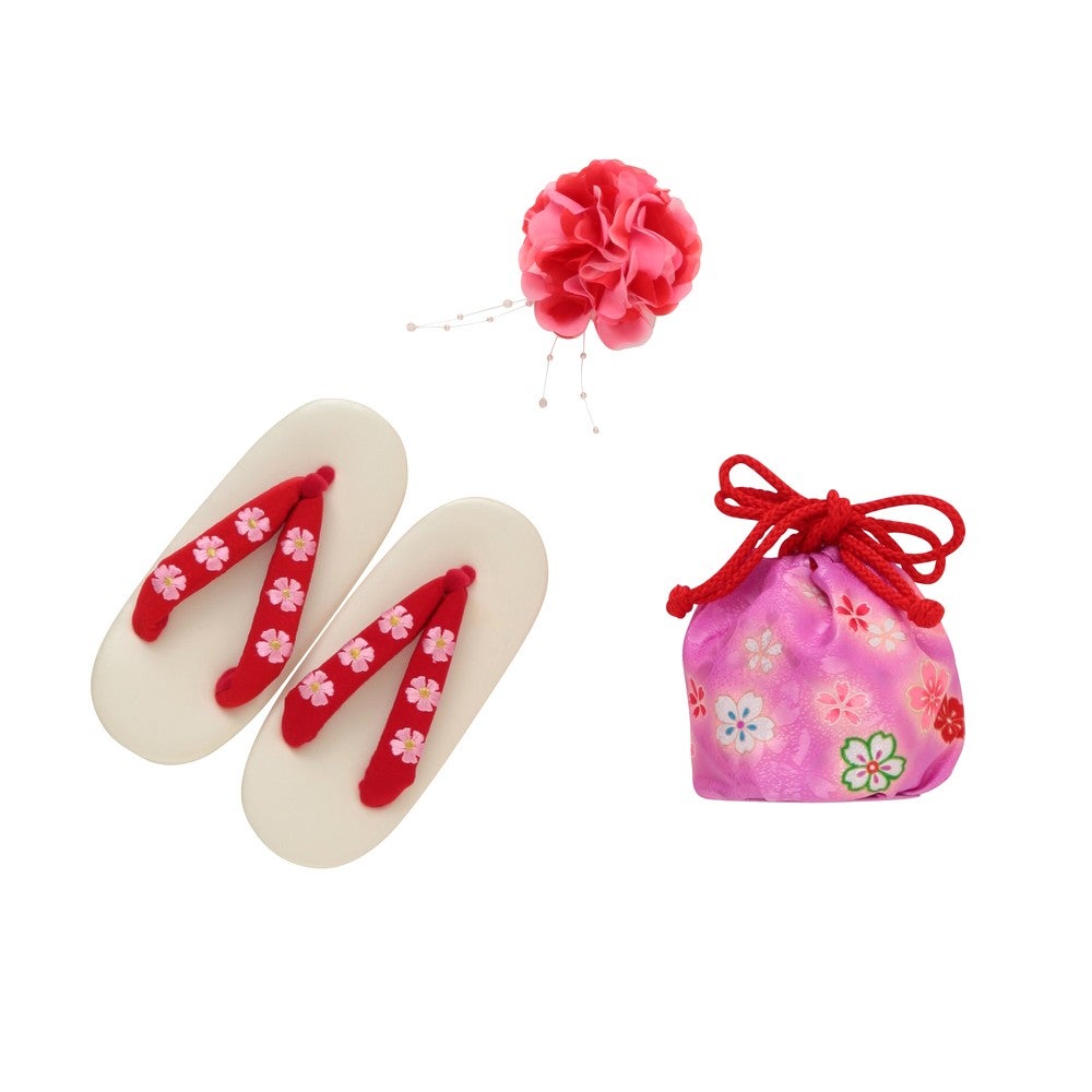 [レンタル] 七五三/節句 被布セット 3歳女の子 桜模様の宅配レンタル - 4