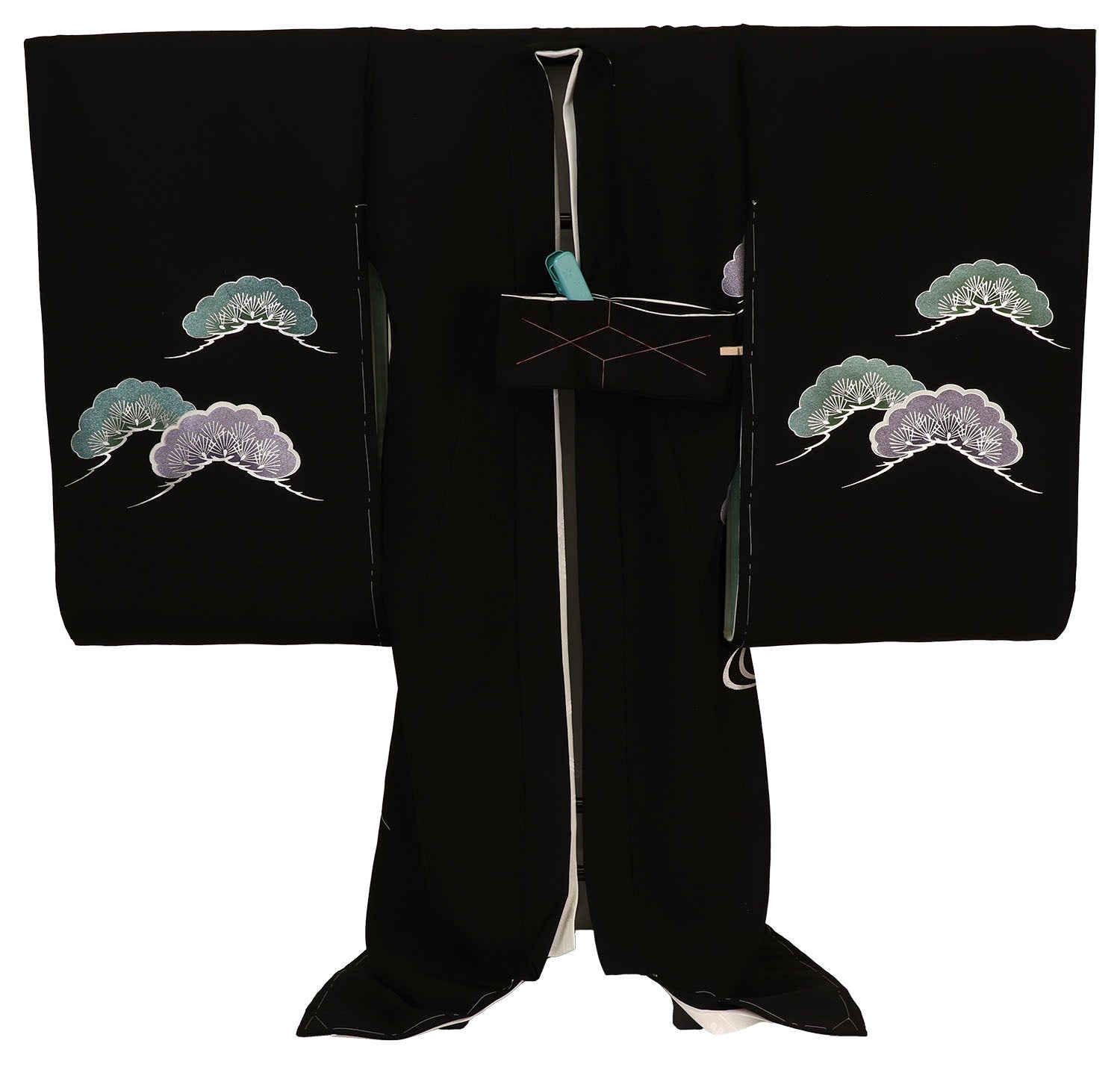 [レンタル] 男の子 お宮参り 産着 レンタル6点フルセット 正絹 刺繍の兜に帷子 黒色の宅配レンタル - 2