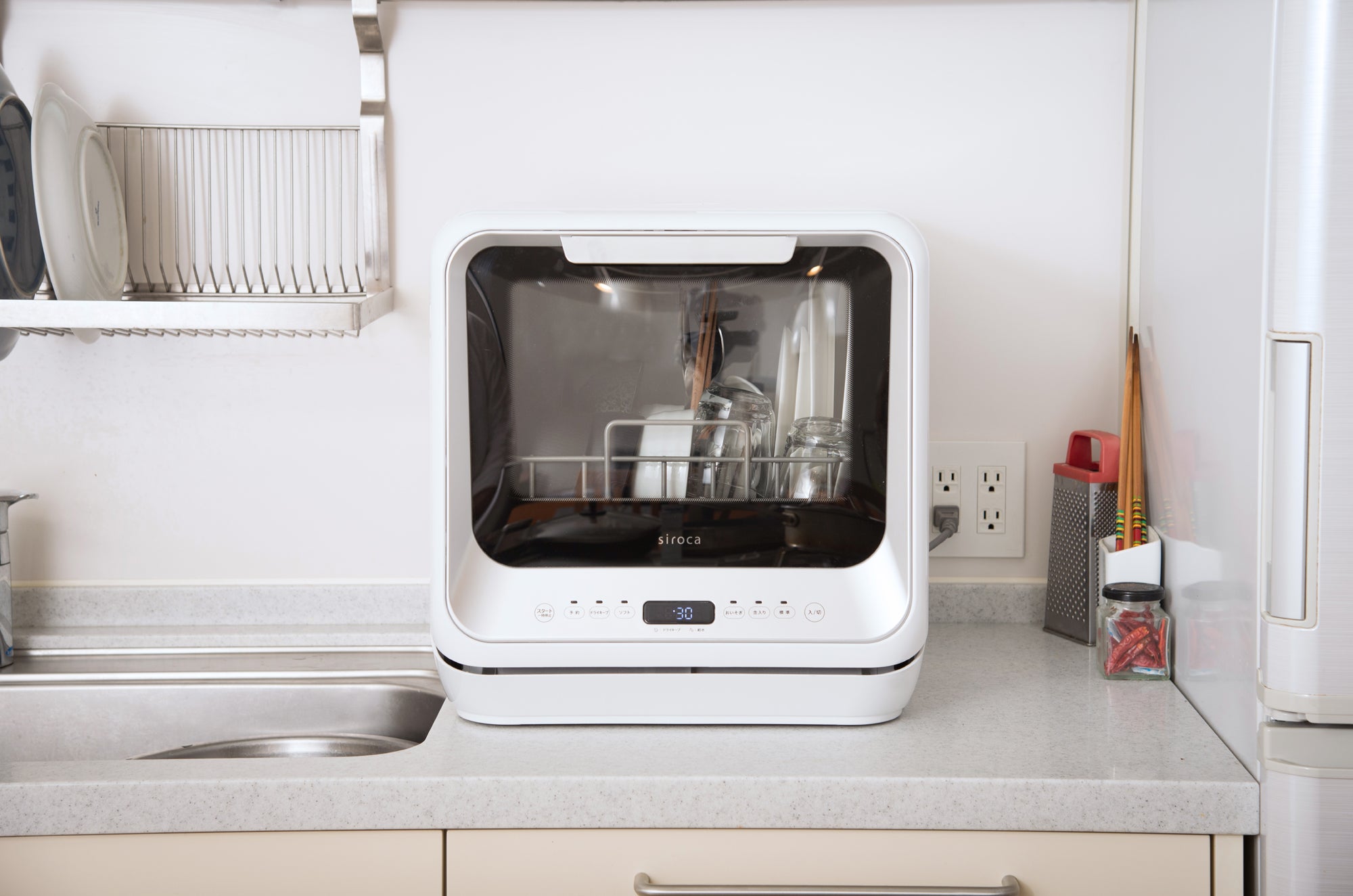 [レンタル] [～食器16点]siroca（シロカ）2WAY食器洗い乾燥機 SS-M151 工事不要 タンク式 分岐水栓対応 - 10