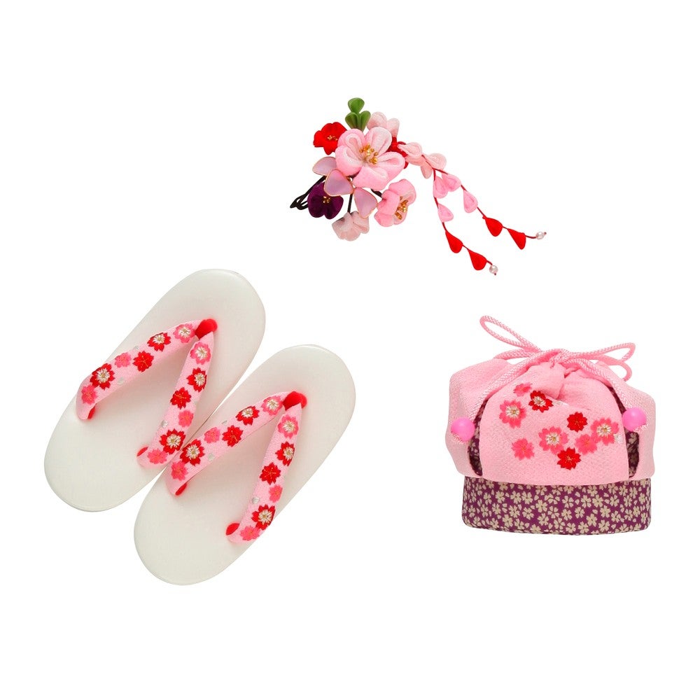 [レンタル] 七五三/節句 被布セット 3歳女の子 短冊模様 彩り手鞠の宅配レンタル - 4