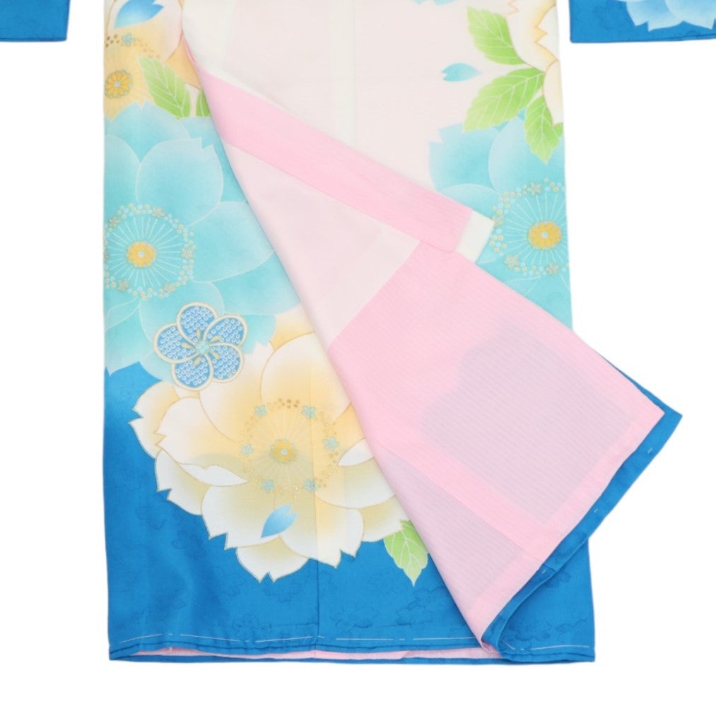 [レンタル] 女の子 お宮参り 産着レンタル6点フルセット 大桜柄 ブルーの宅配レンタル - 4