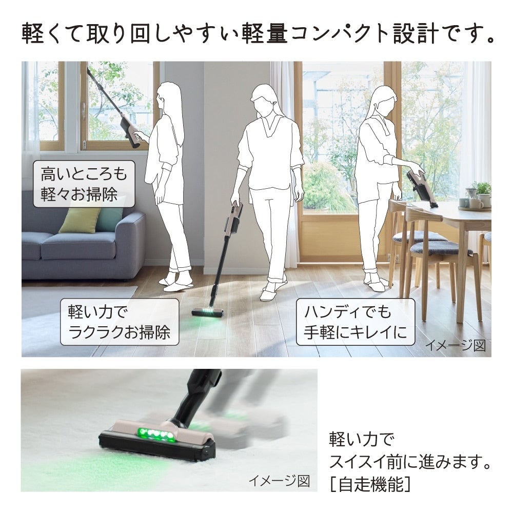 [レンタル] 日立 かるパックスティック PKV-BK3P 紙パック式コードレススティッククリーナー - 2
