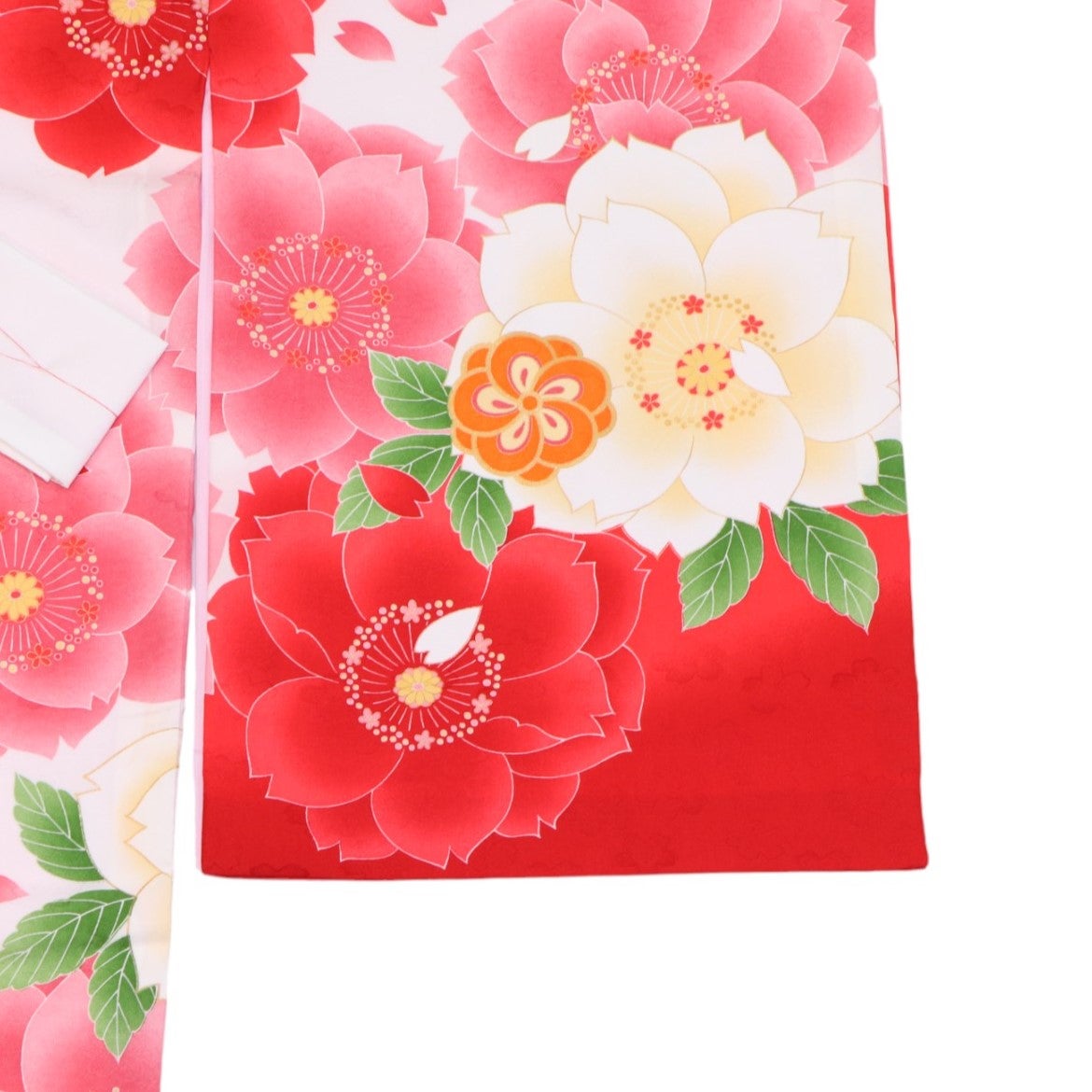 [レンタル] 女の子 お宮参り 産着レンタル6点フルセット 大桜柄 赤の宅配レンタル - 3