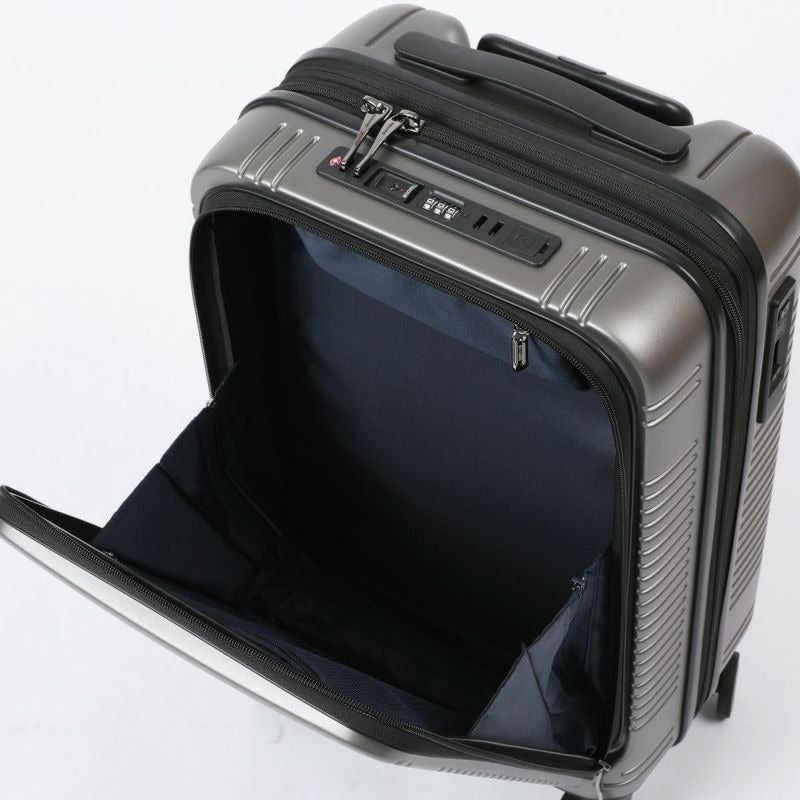 [レンタル] [1-3泊向けサイズ]BERMAS EURO CITY2 No.60295 フロントオープンファスナー38L 48cm ハードスーツケース ジェットブラックの宅配レンタル - 6