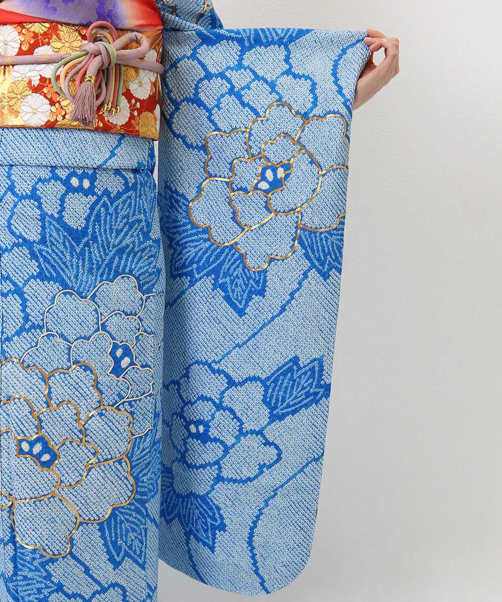 [レンタル] レンタル振袖フルセット-853 青系 花柄の宅配レンタル - 17