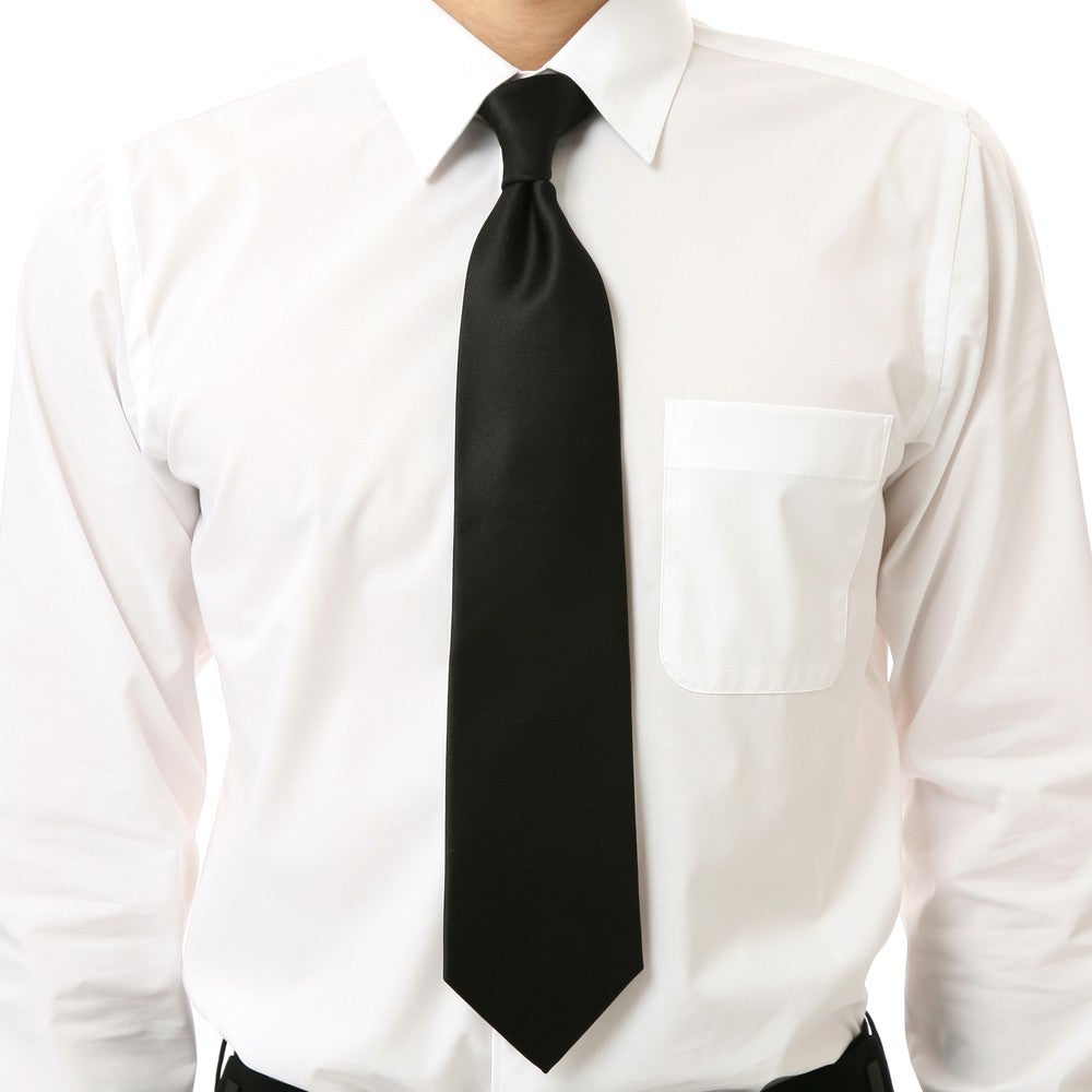 [レンタル] メンズネクタイ フォーマルブラック 無地 ブラック