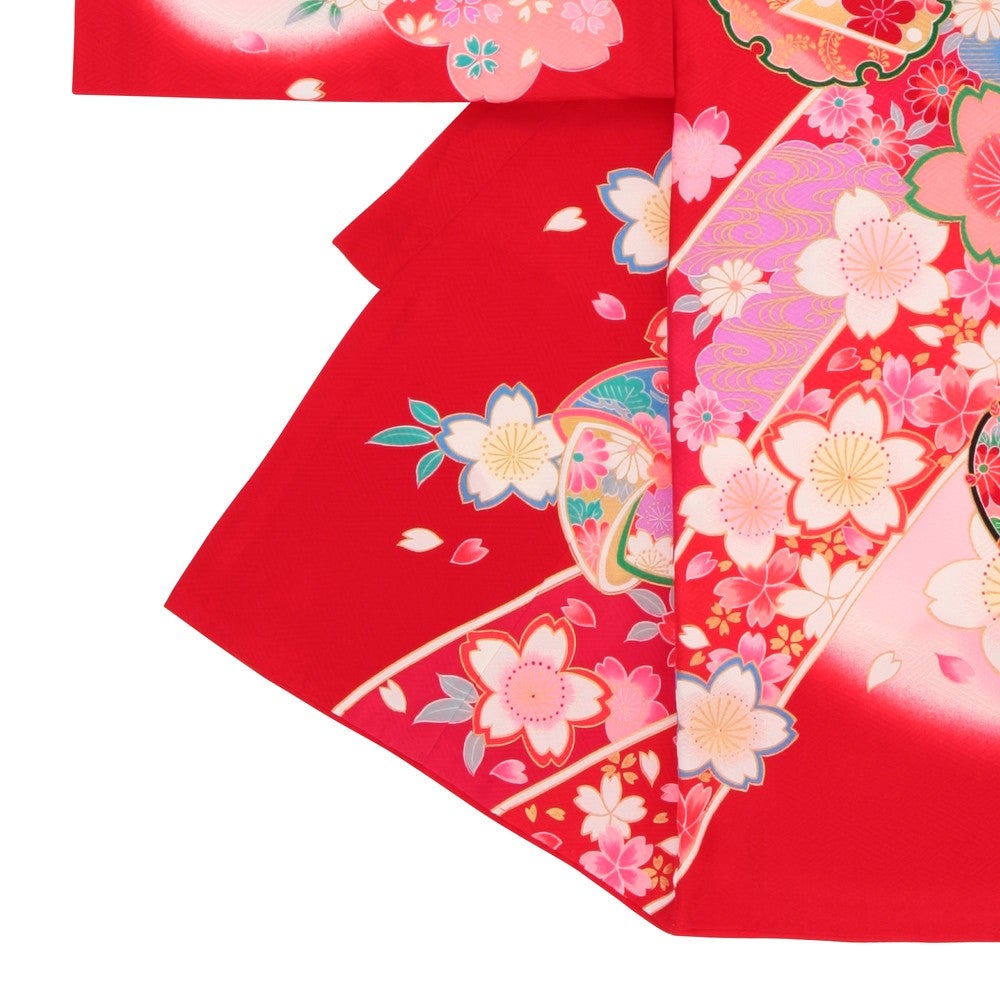 [レンタル] 女の子 お宮参り 産着レンタル6点フルセット 正絹 桜 短冊の宅配レンタル - 2