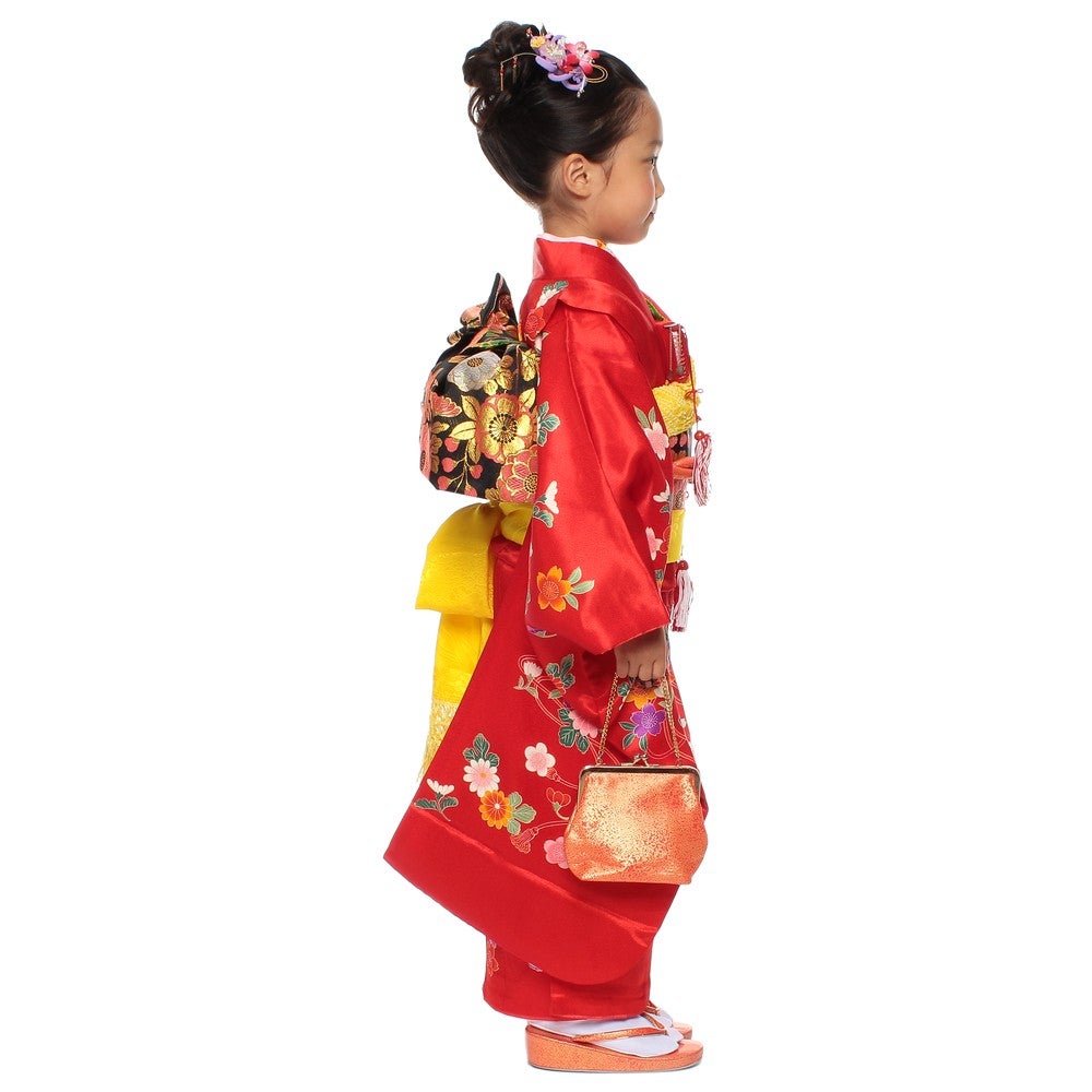 A 超美品　七五三　女の子　着物　セット　一式　小物　お参り　お詣り　3歳　赤 楽天市場】【レンタル】【七五三レンタル】七五三 着物 3歳 女 女の子