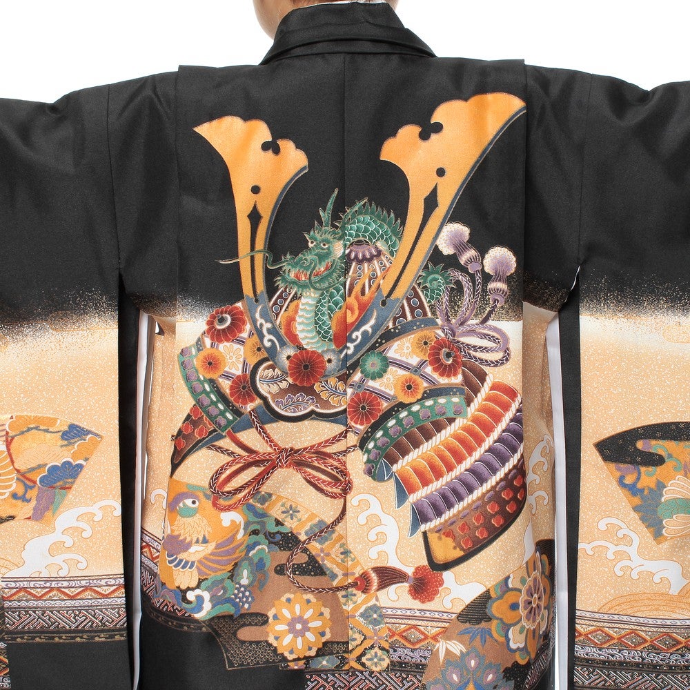 [レンタル] 七五三/節句 袴セット 5歳 男の子 金色模様 兜の宅配レンタル - 3