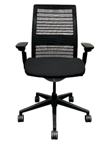 [レンタル] Steelcase Think 3Dニット 可動肘 ランバーサポート付き 465A300 ブラック オフィスチェア - 2
