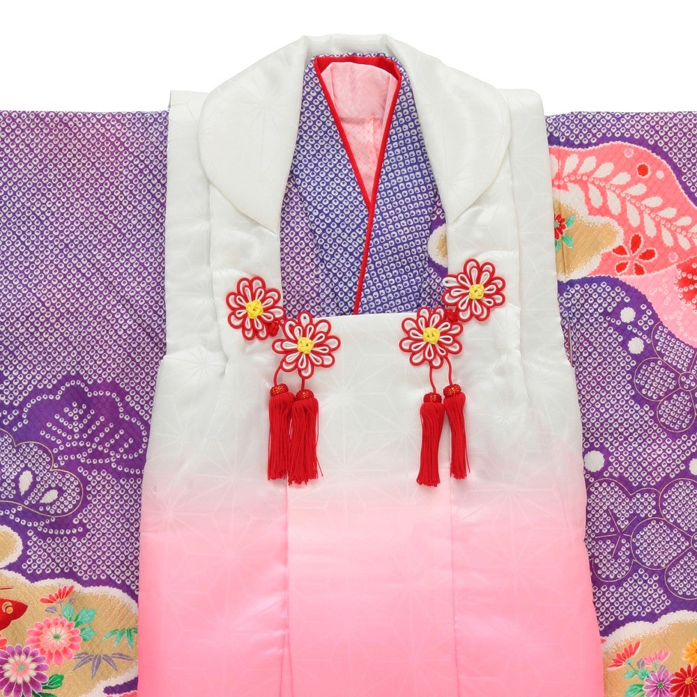 七五三/節句 被布セット 3歳女の子 被布セット 艶やか 牡丹柄