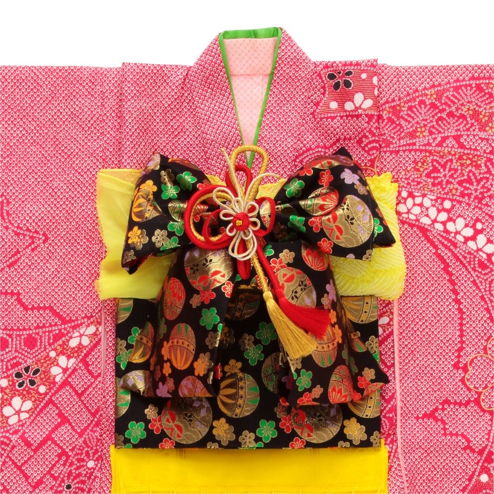 七五三/節句 着物セット 7歳女の子 単色 幾何学模様