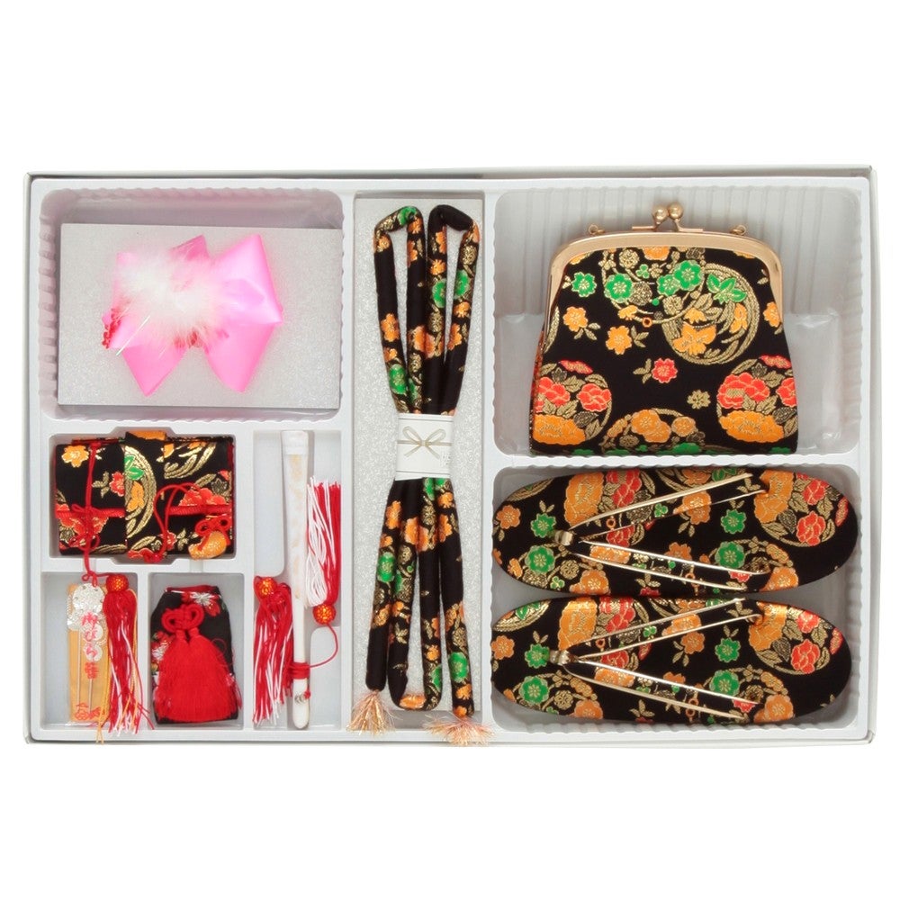 [レンタル] 七五三/節句 着物セット 7歳女の子 単色 幾何学模様の宅配レンタル - 3