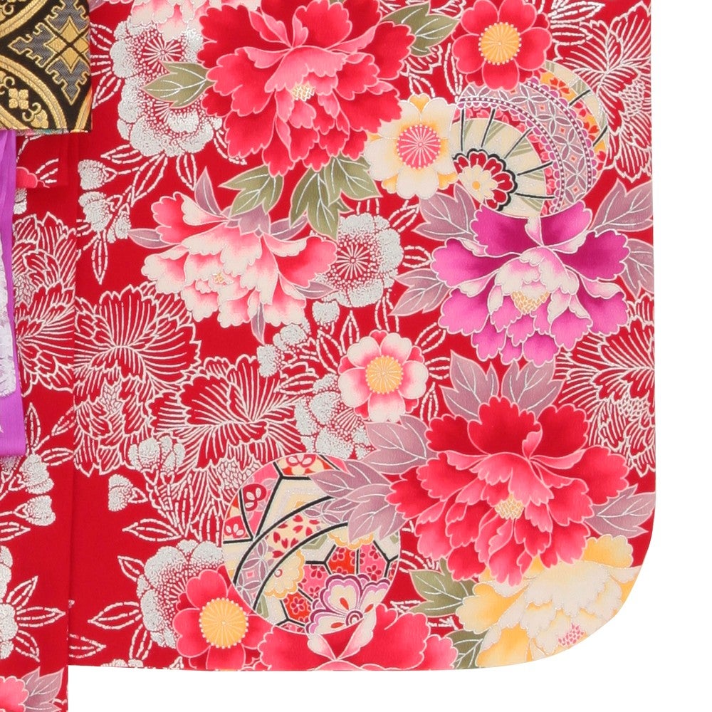 [レンタル] 七五三/節句 着物セット 7歳女の子 満開 牡丹柄の宅配レンタル - 2