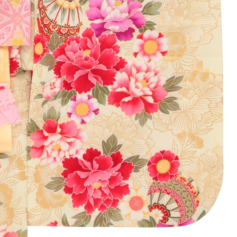 [レンタル] 七五三/節句 着物セット 7歳女の子 艶やか 牡丹の宅配レンタル - 2