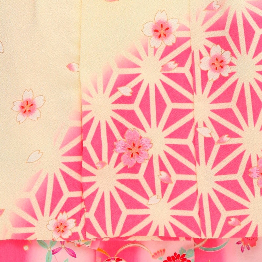 [レンタル] 七五三/節句 被布セット 3歳女の子 被布セット 麻の葉模様 桜色の宅配レンタル - 2