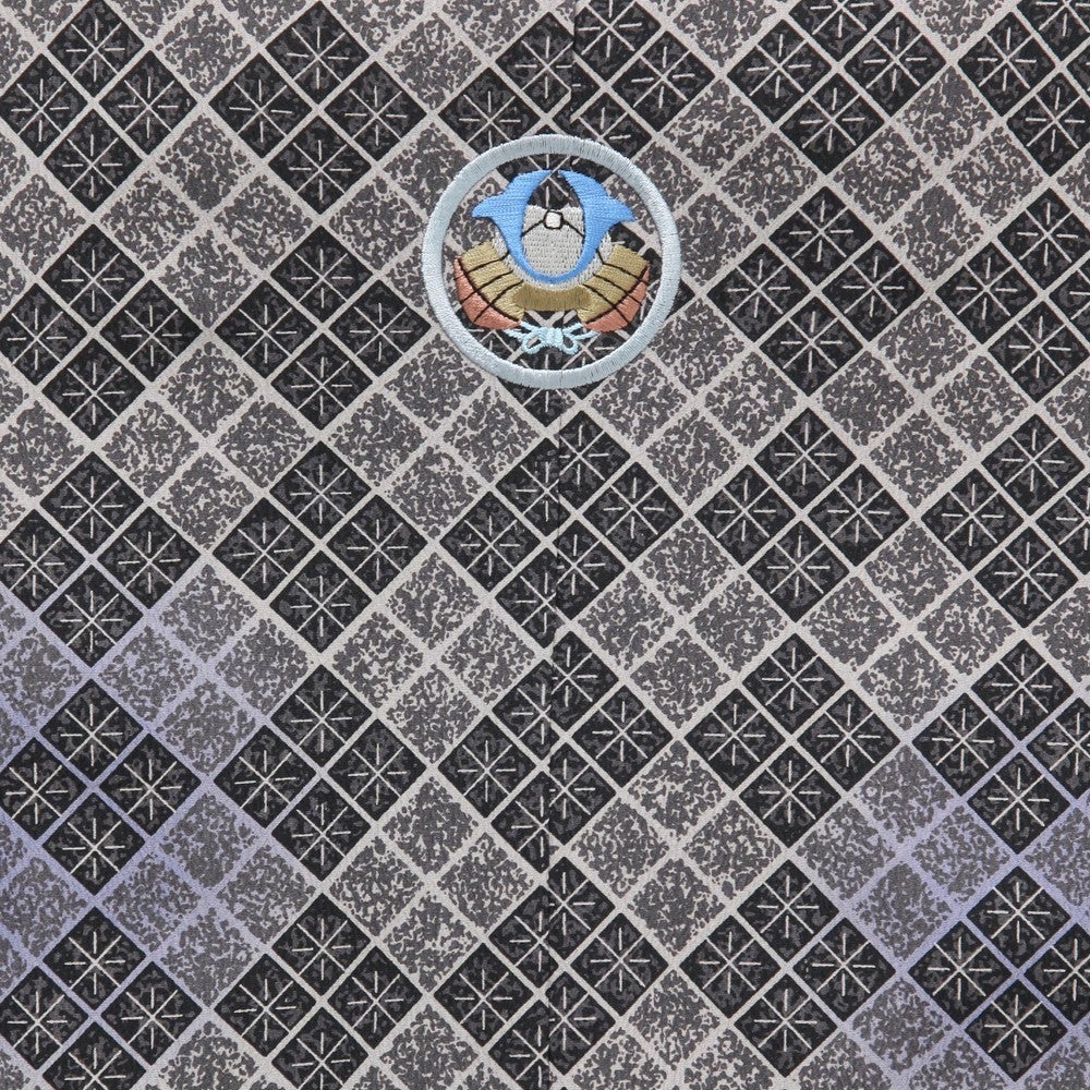 [レンタル] 七五三/節句 袴セット 5歳男の子 モダン 紋章 グレー