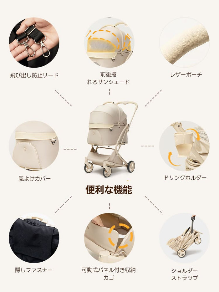 レンタル] PETTENA ペットカート MILOU Small Size ココアモカ