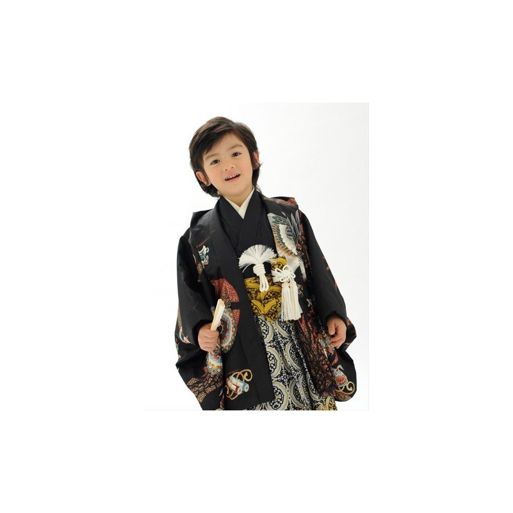 七五三/節句 袴セット 5歳 男の子 鋭鷹 艶やか