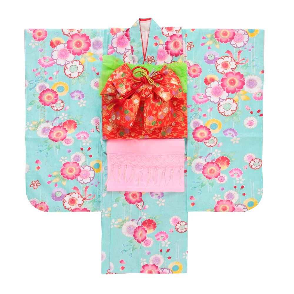 [レンタル] 七五三/節句 着物セット 7歳女の子 満開牡丹 ふんわりの宅配レンタル - 4